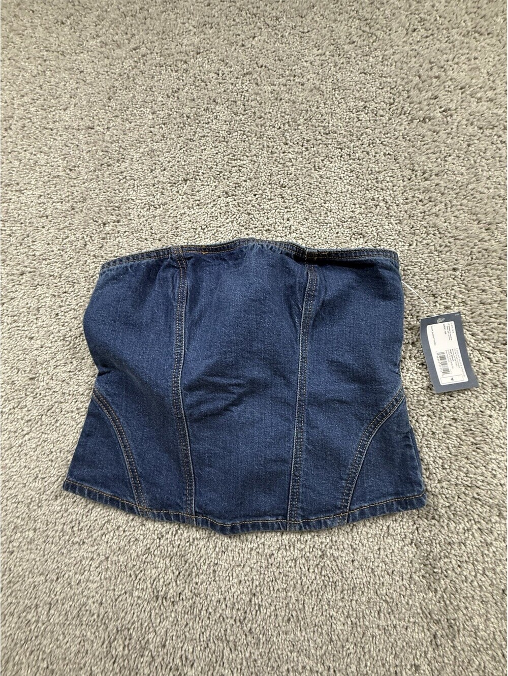 NWT Universal Thread Denim Corset Top Size 4 Zip Open $30